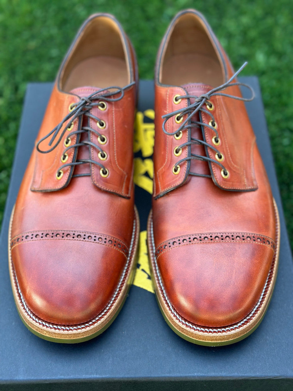 Brown Guidi Horsebutt TCO Derby Shoes