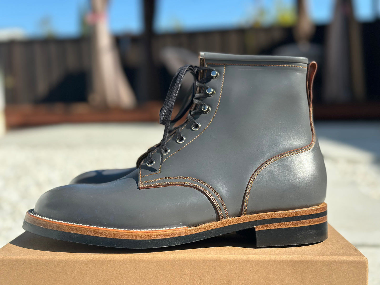 Maryam Grigio Shell Cordovan Plain Toe TCO