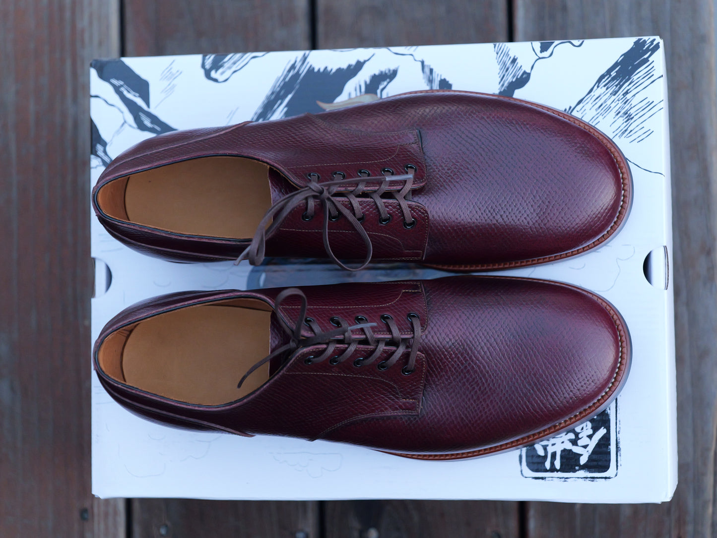 Burgundy Horween Pioneer Hatchgrain TCO Shoe - 9D